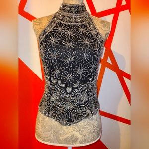 Mark and John BY Gopal Beaded Halter Top